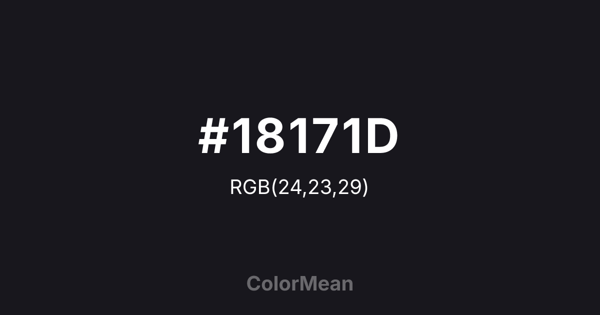 #18171D color swatch