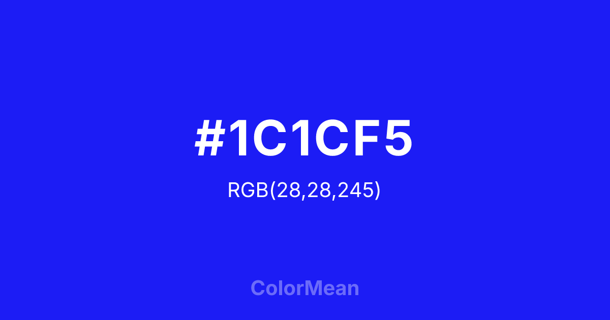#1C1CF5 color swatch
