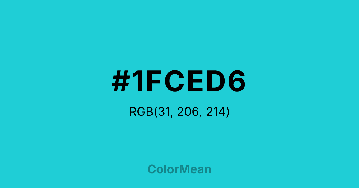 #1FCED6 color swatch