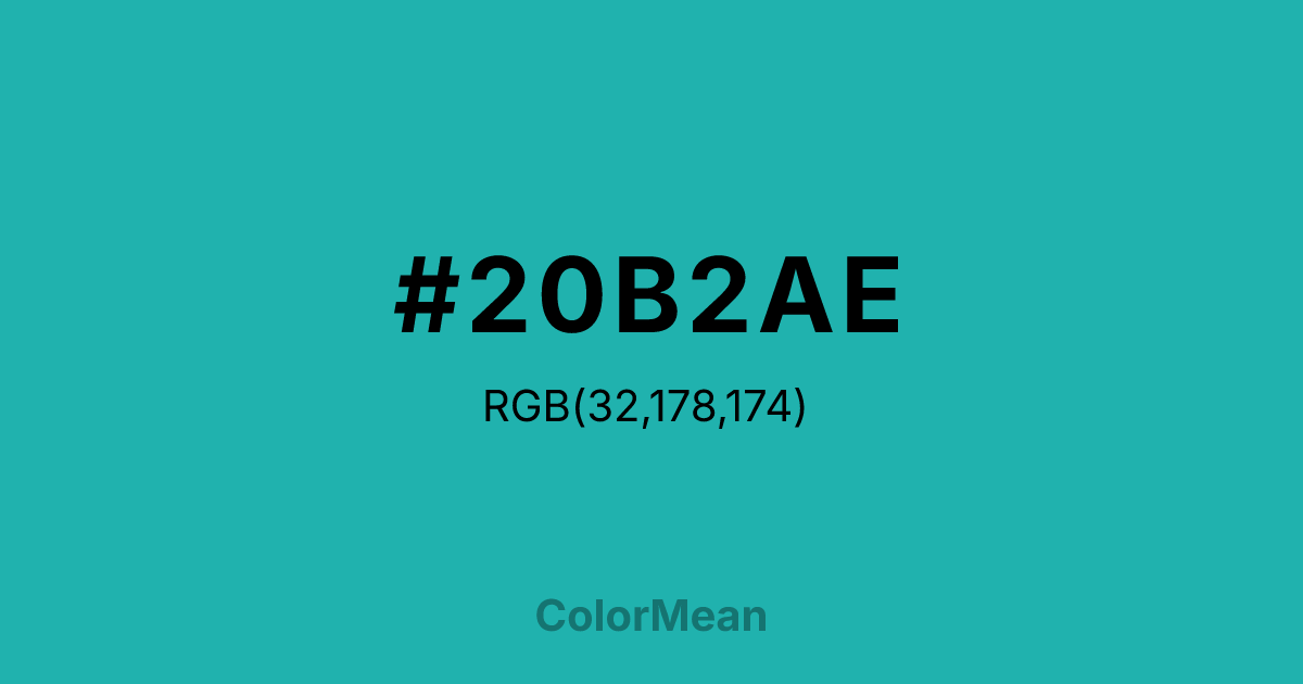 #20B2AE color swatch