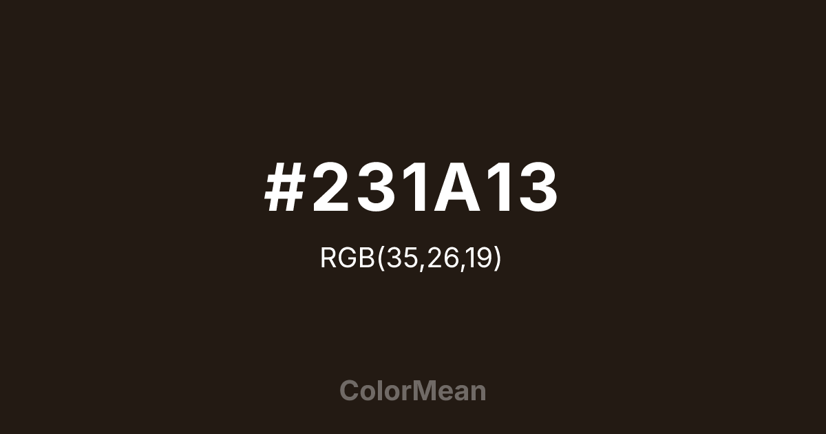#231A13 color swatch