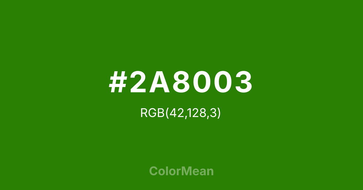 #2A8003 color swatch