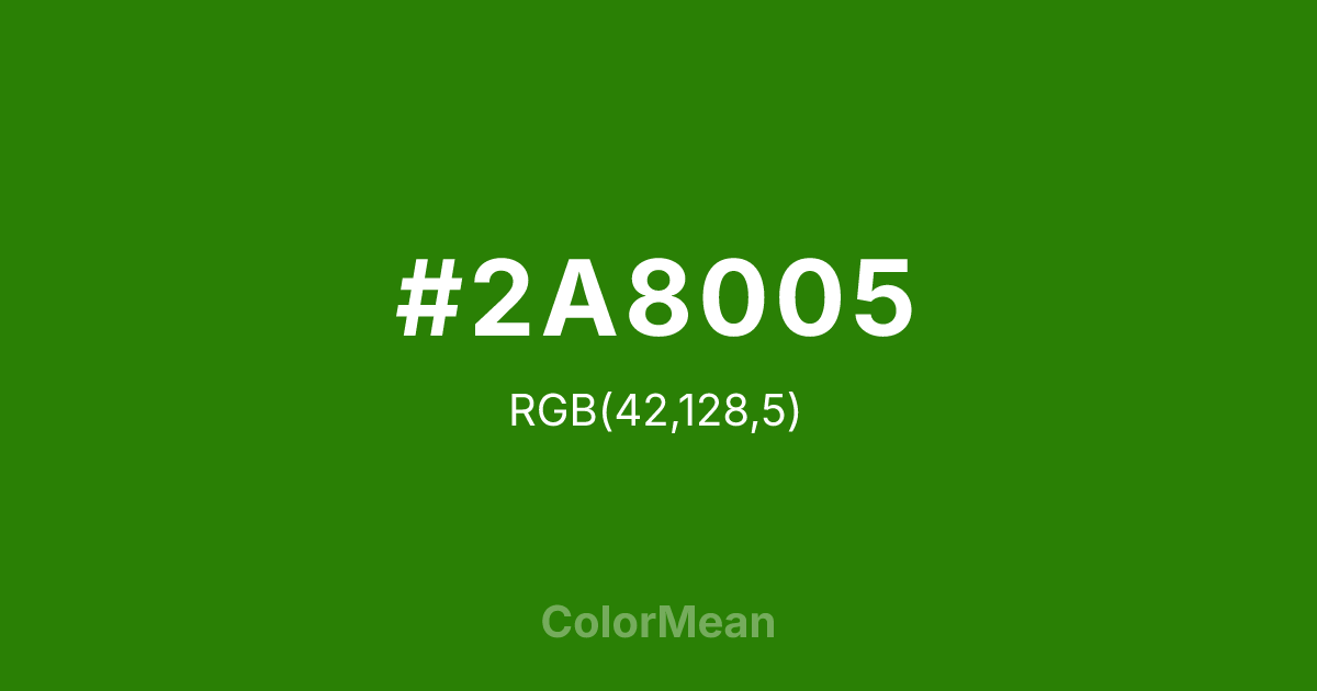 #2A8005 color swatch