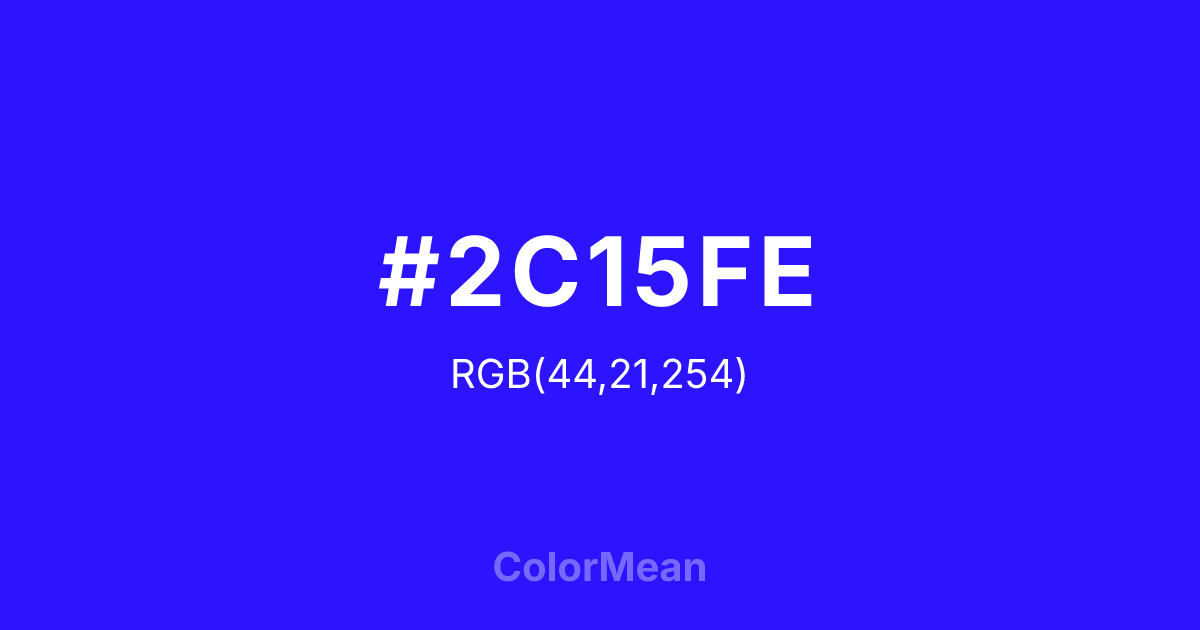 #2C15FE color swatch