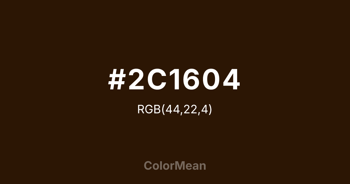 #2C1604 color swatch