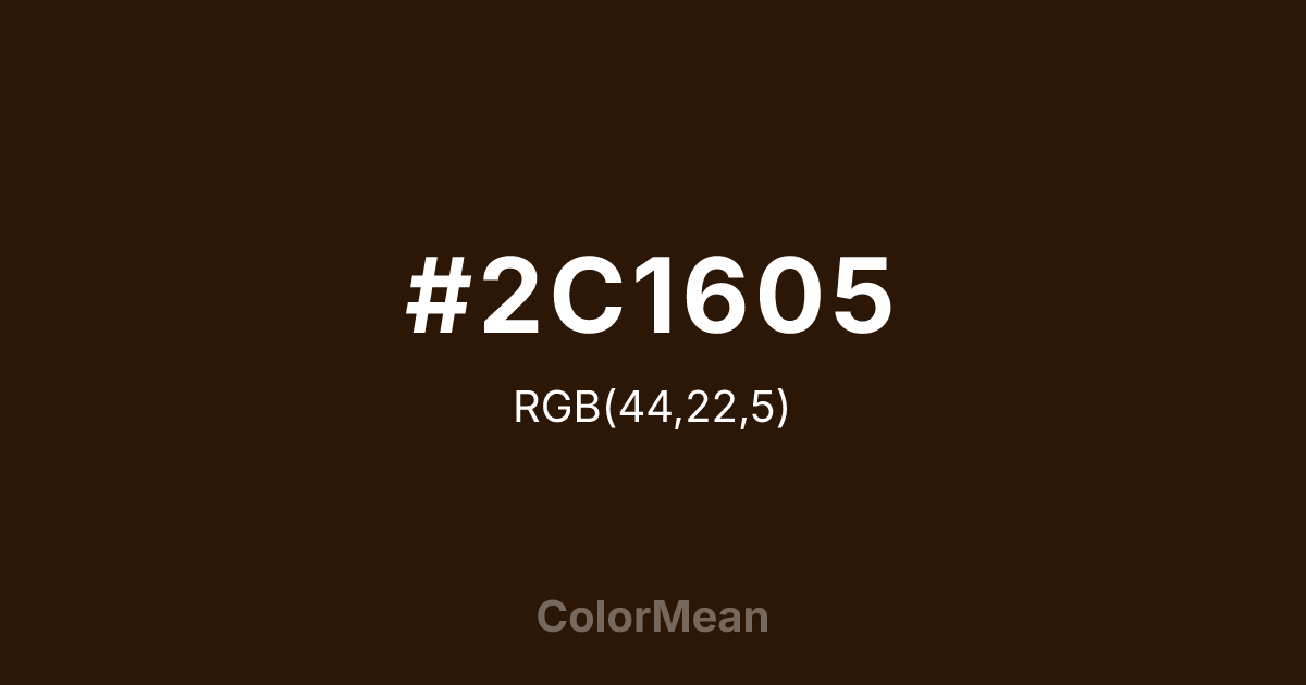 #2C1605 color swatch