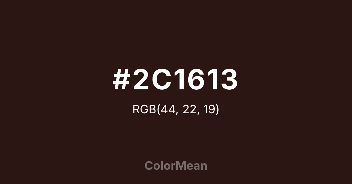 #2C1613 color swatch