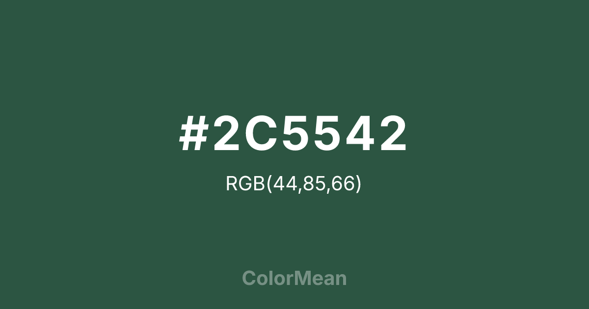 #2C5542 color swatch