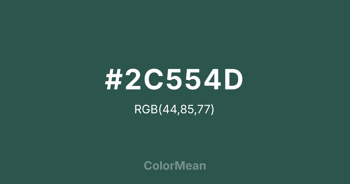 #2C554D color swatch