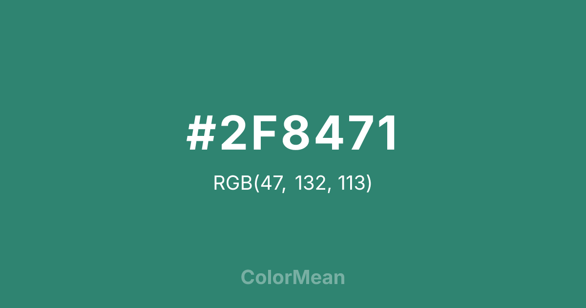 #2F8471 color swatch