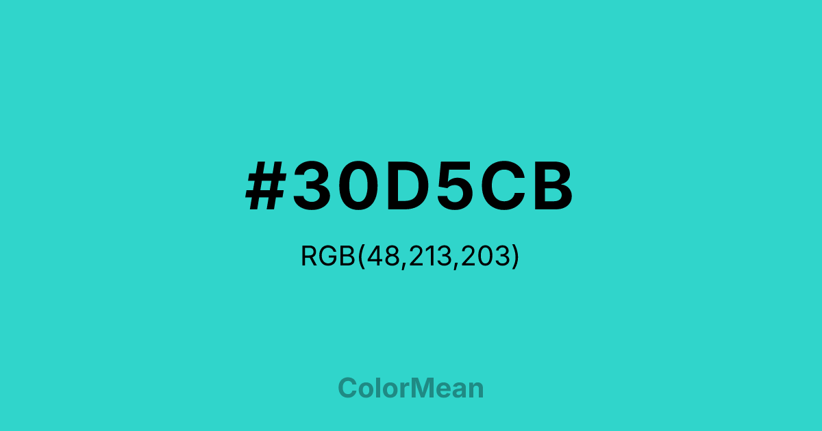 #30D5CB color swatch