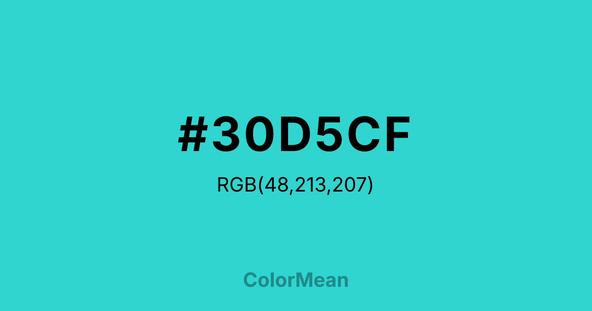#30D5CF color swatch