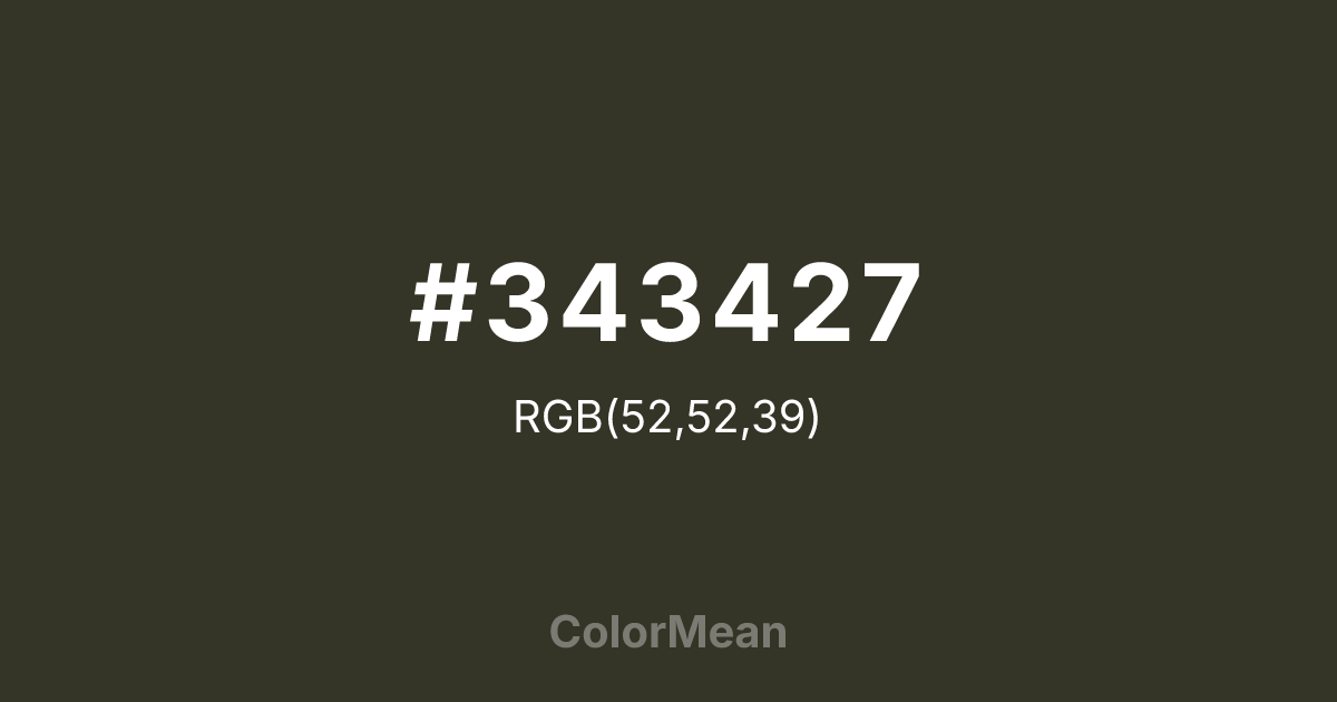 #343427 color swatch