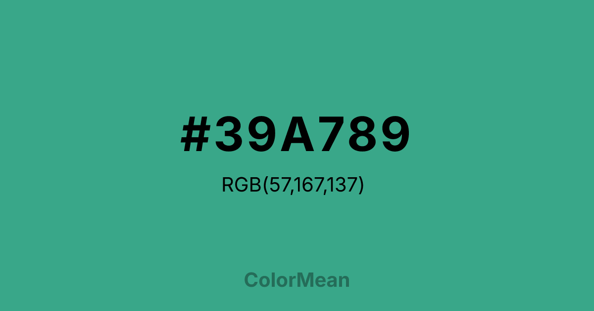 #39A789 color swatch