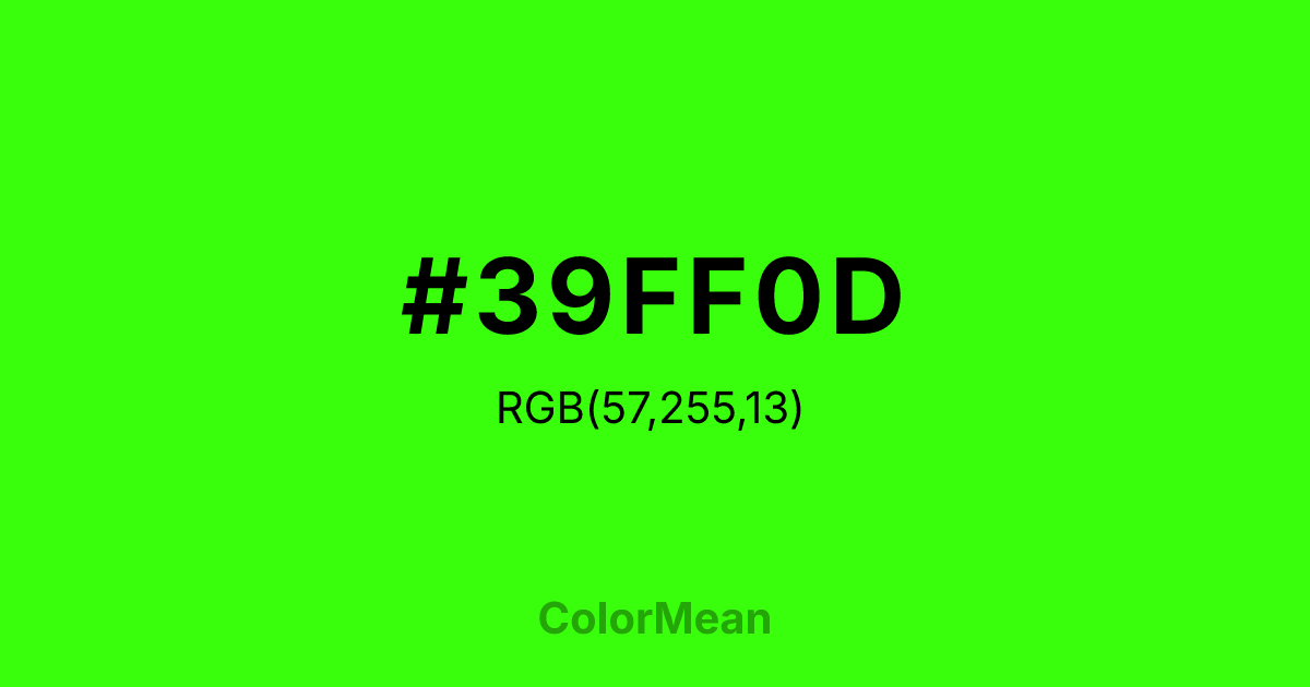 #39FF0D color swatch