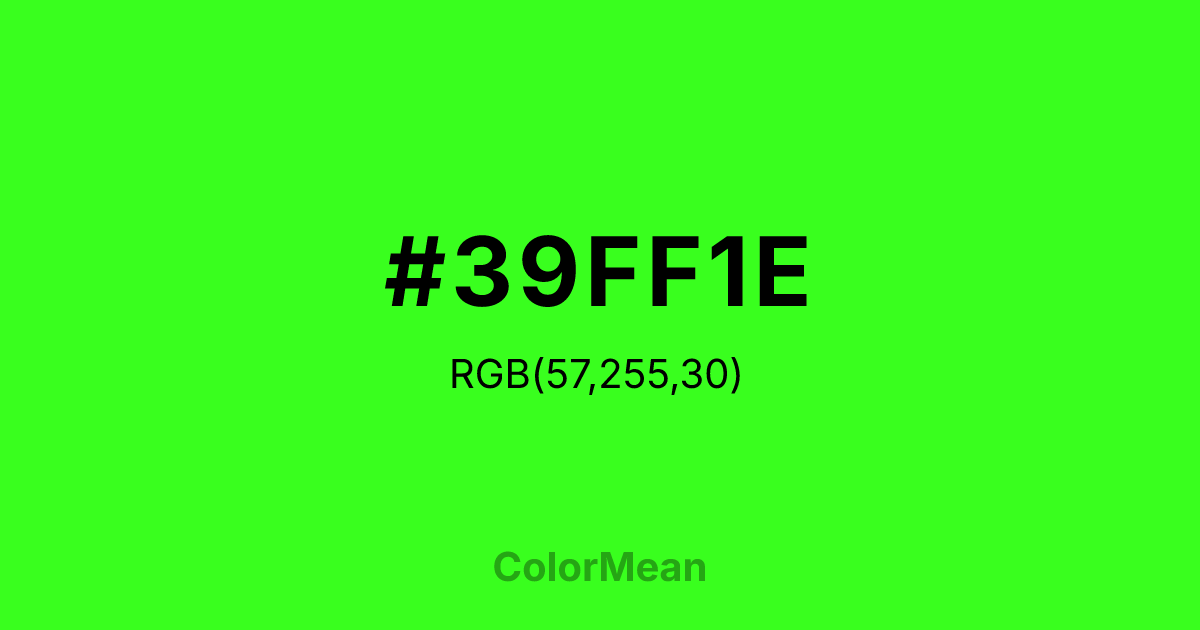 #39FF1E color swatch