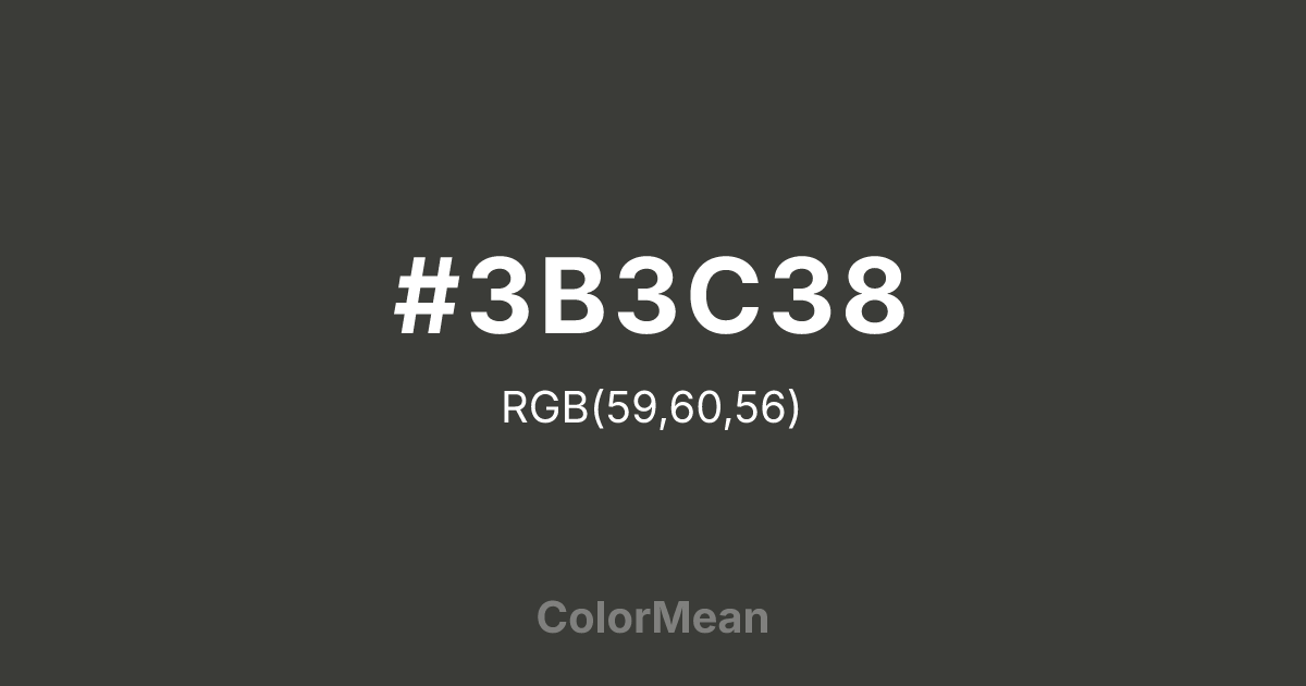 #3B3C38 color swatch
