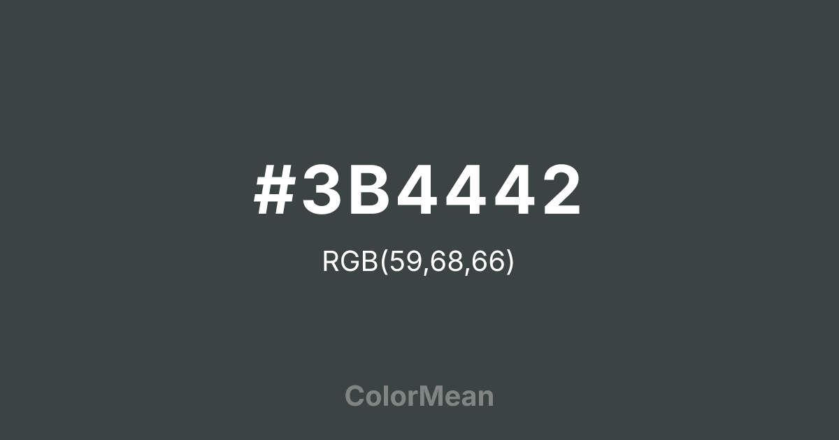 #3B4442 color swatch