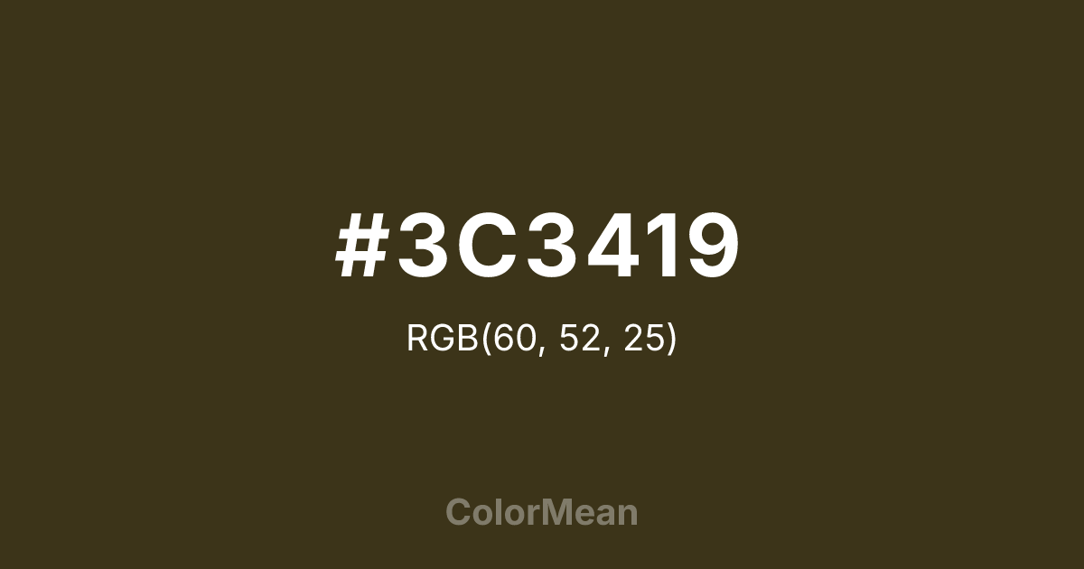 #3C3419 color swatch