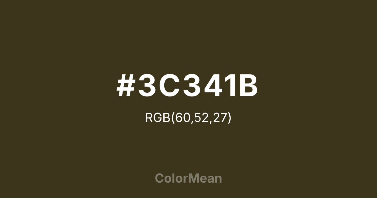 #3C341B color swatch
