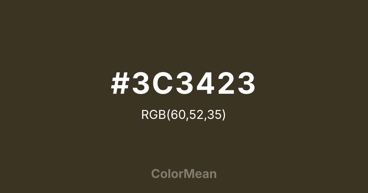#3C3423 color swatch