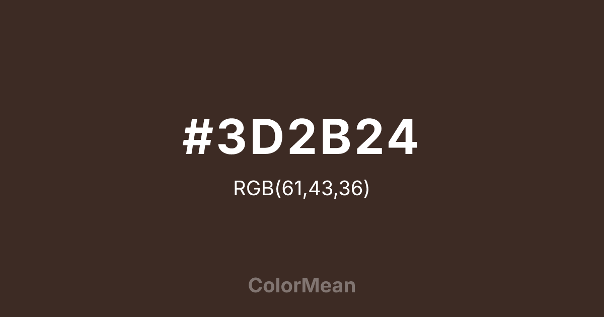 #3D2B24 color swatch