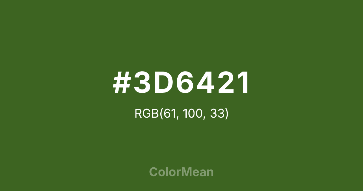 #3D6421 color swatch