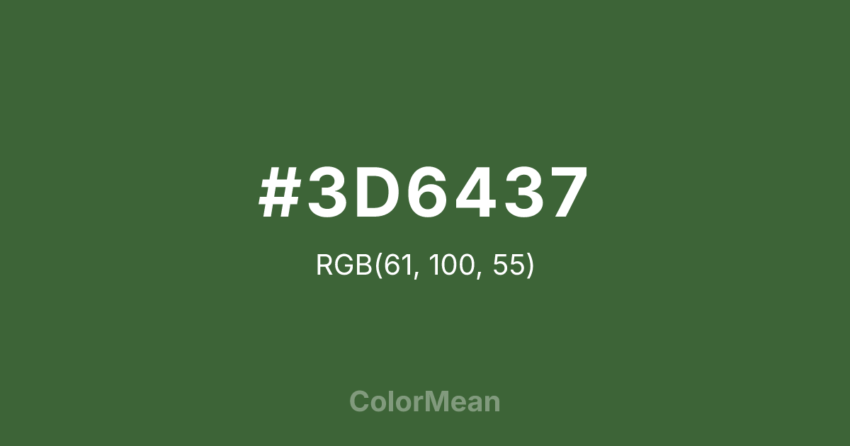 #3D6437 color swatch