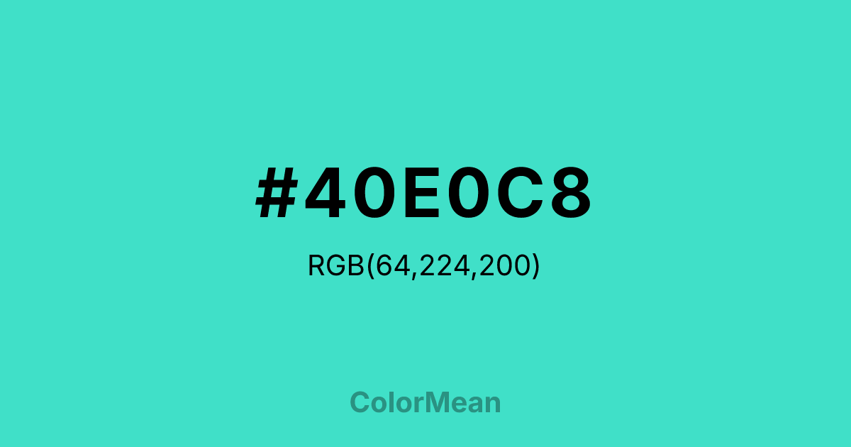 #40E0C8 color swatch