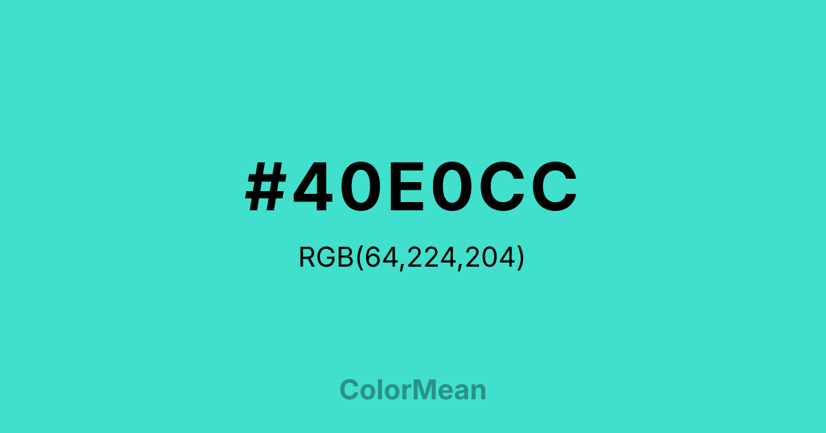 #40E0CC color swatch