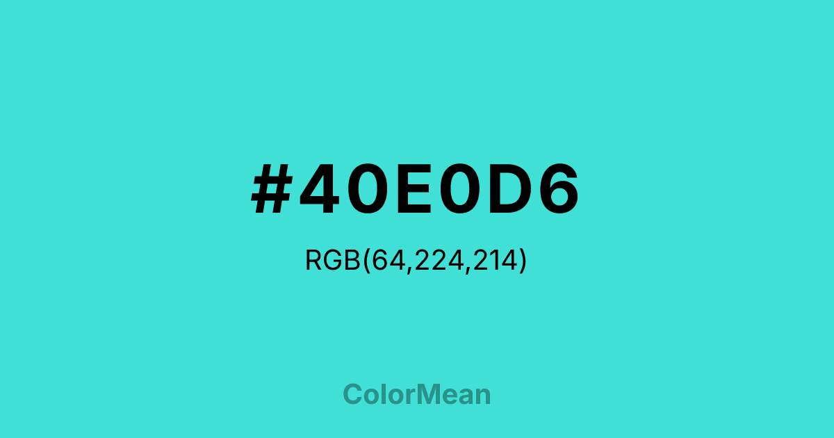 #40E0D6 color swatch