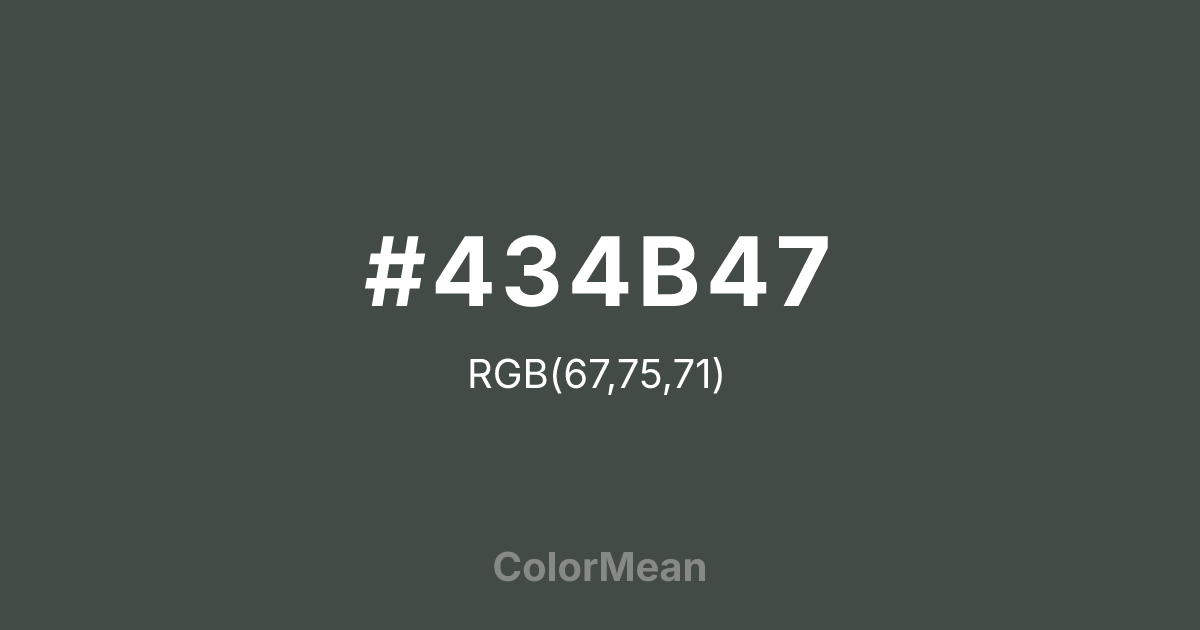 #434B47 color swatch