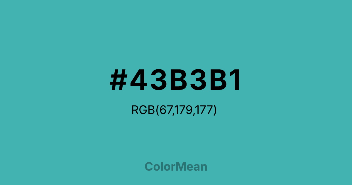 #43B3B1 color swatch
