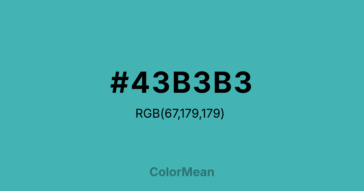 #43B3B3 color swatch