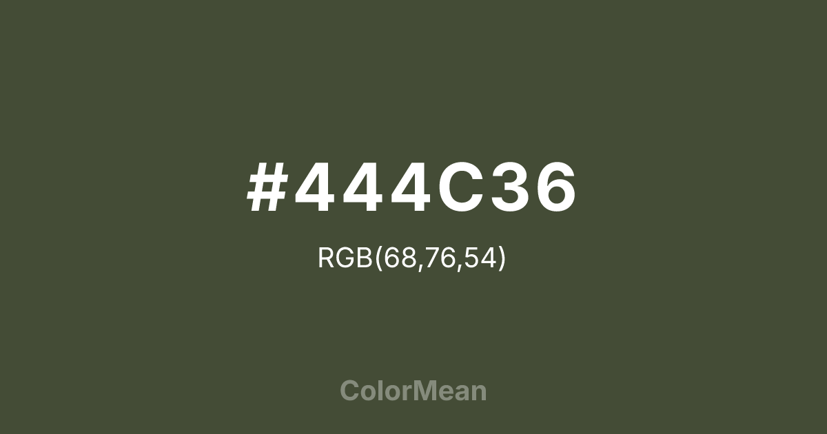 #444C36 color swatch