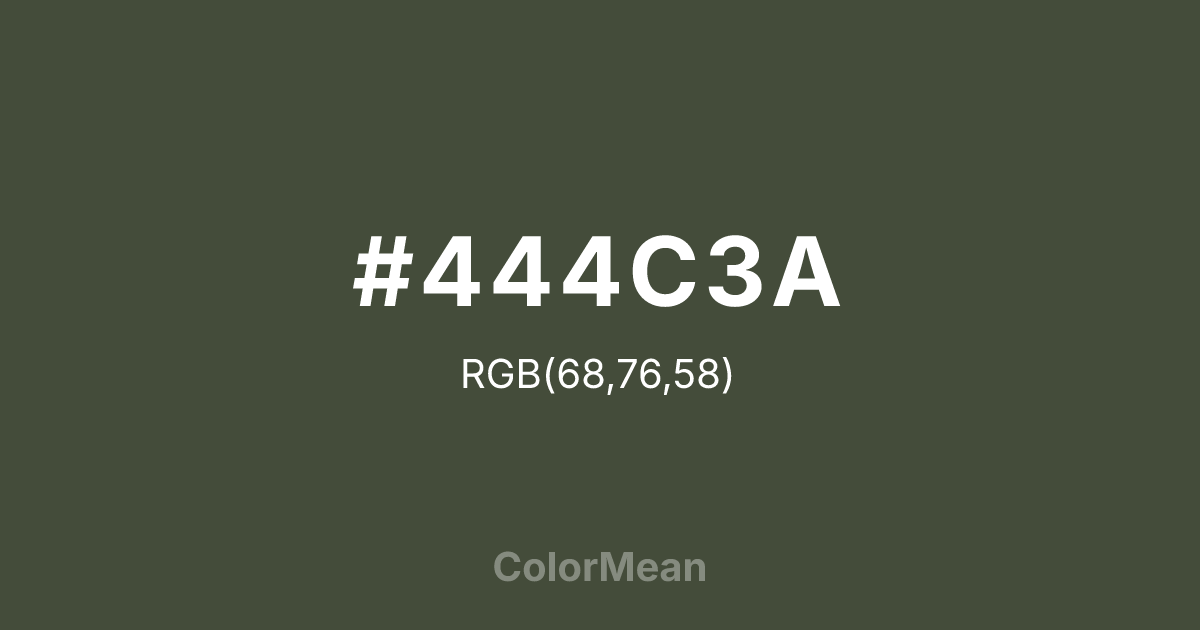 #444C3A color swatch