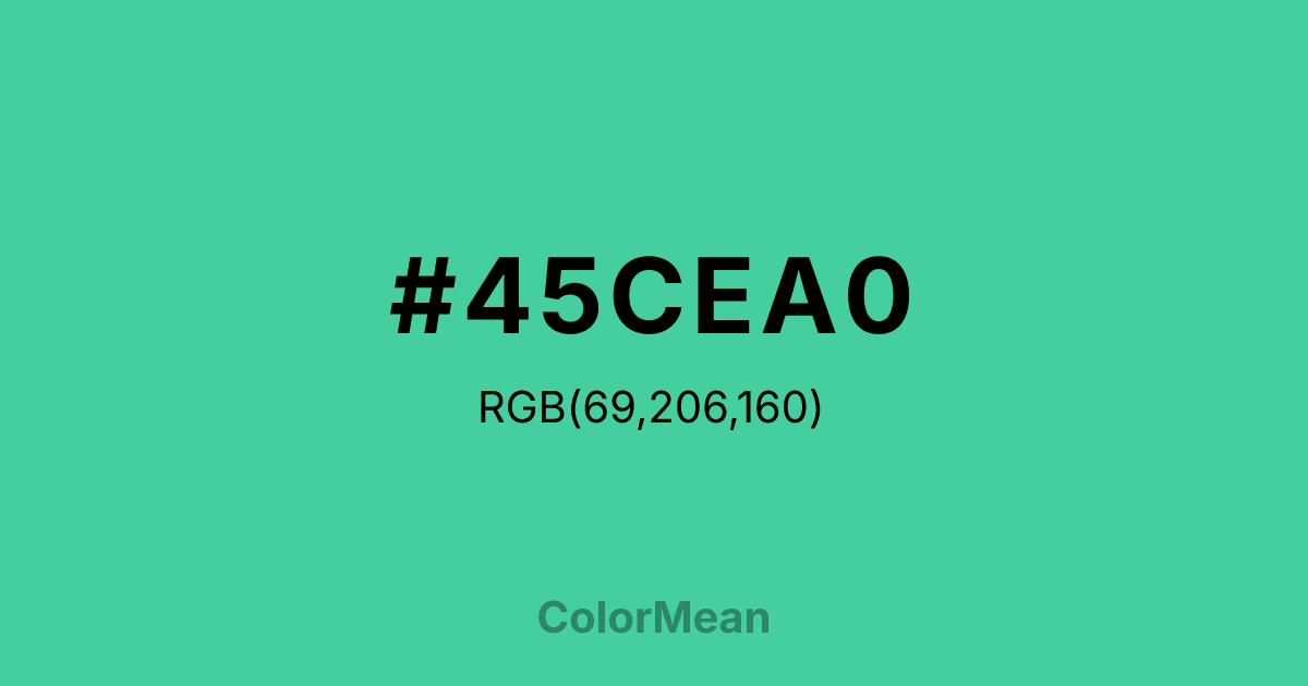 #45CEA0 color swatch