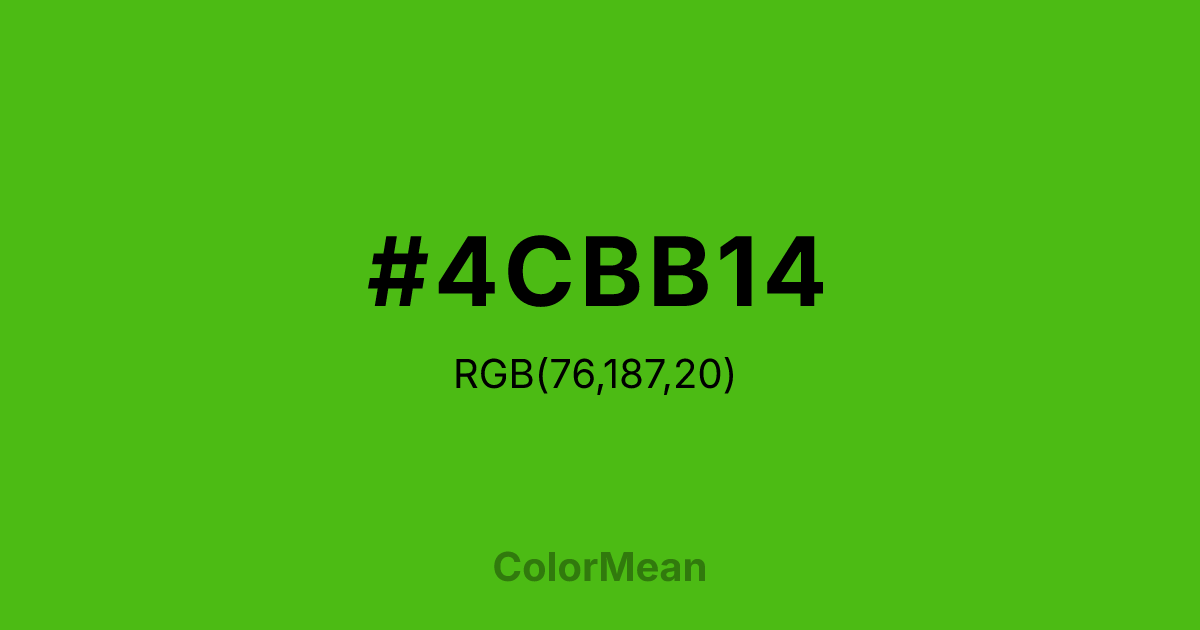 #4CBB14 color swatch