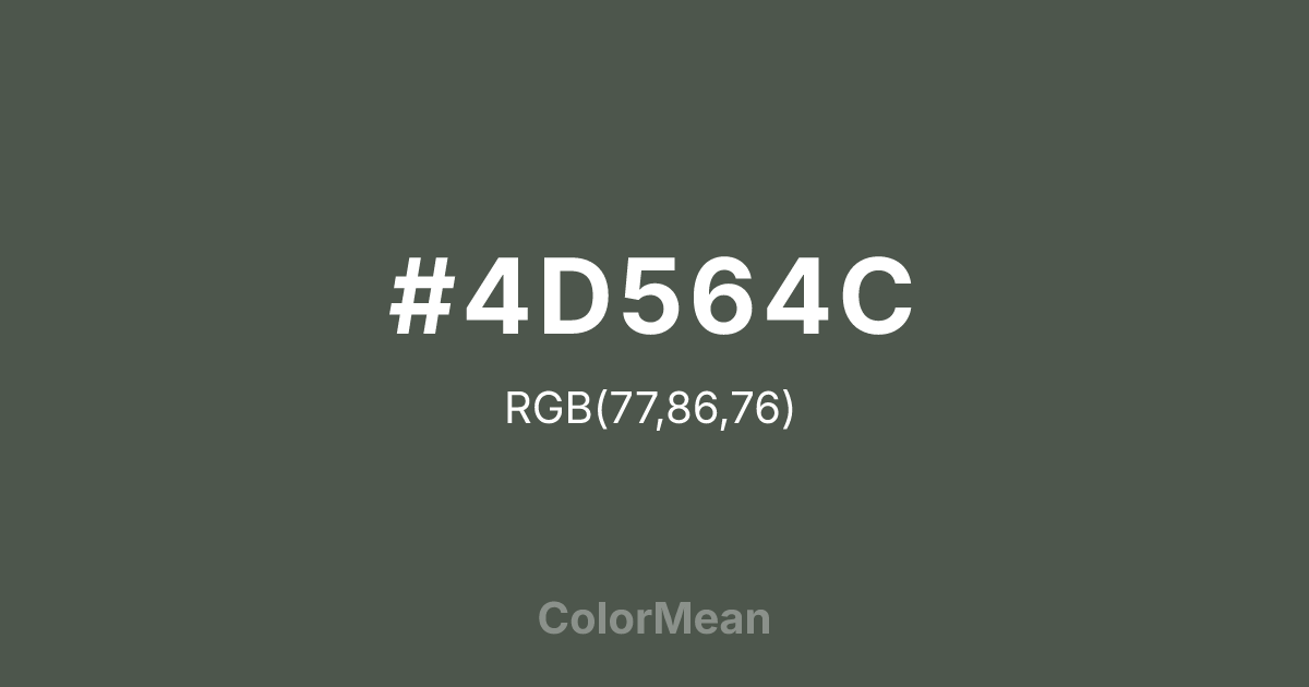 #4D564C color swatch