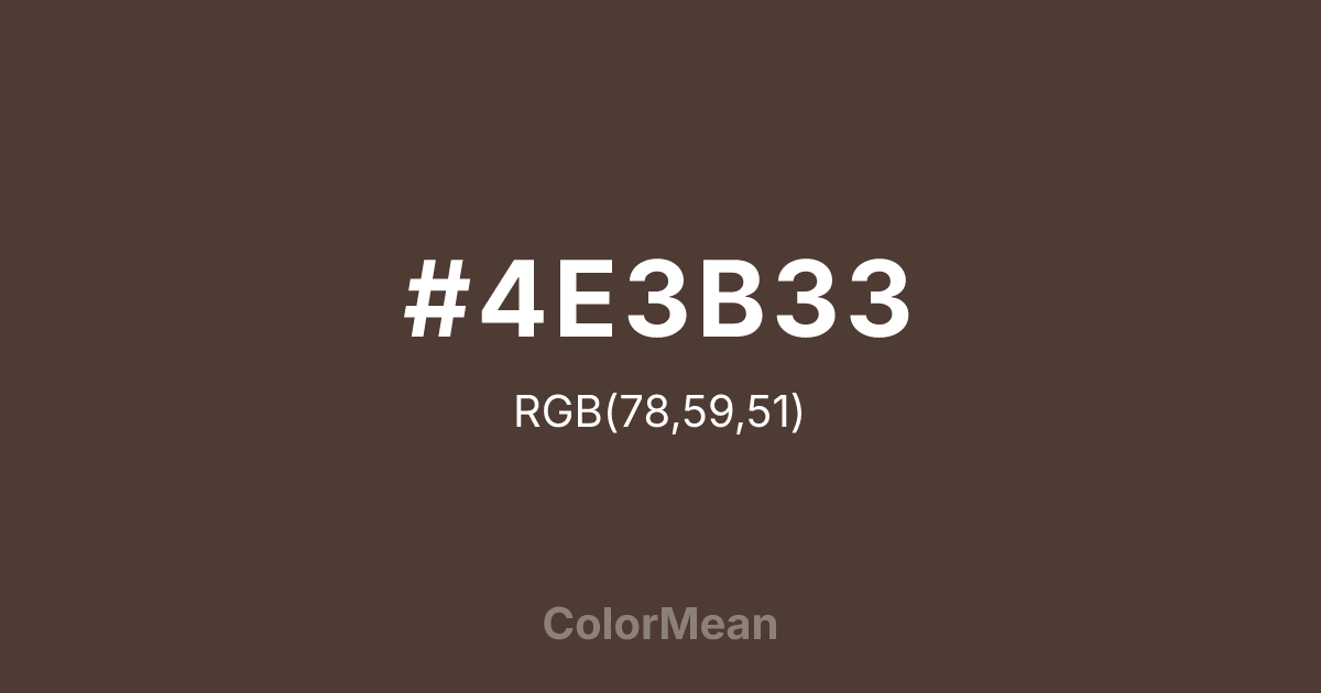 #4E3B33 color swatch