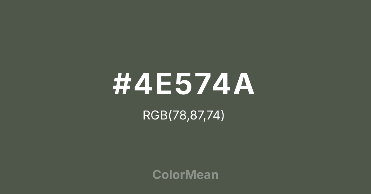 #4E574A color swatch