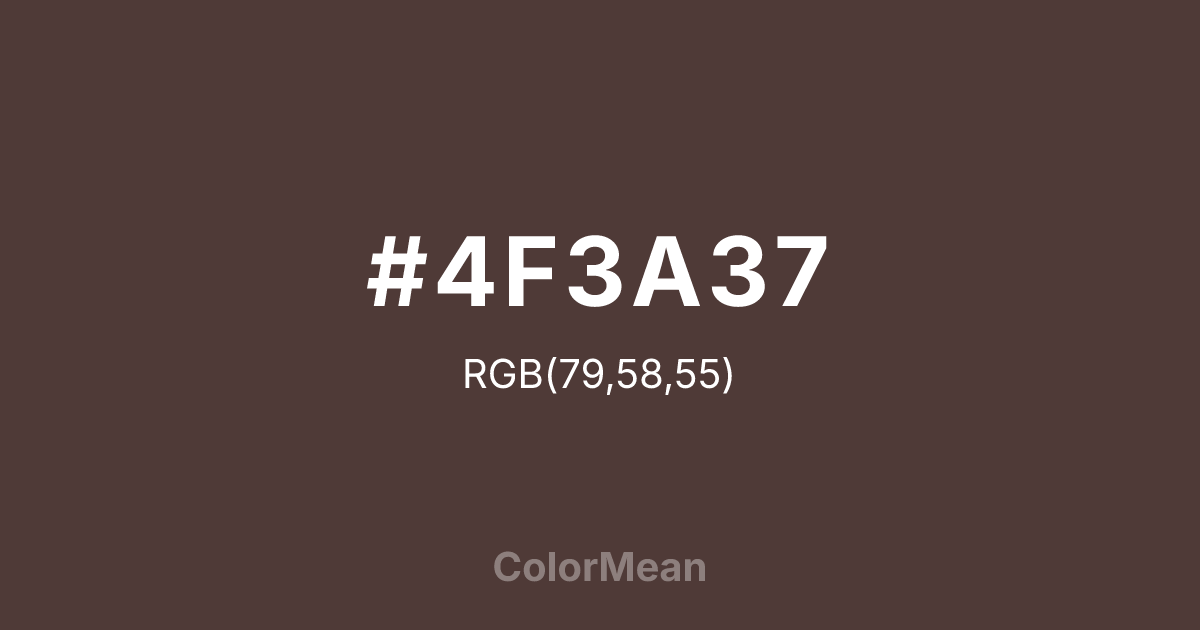 #4F3A37 color swatch
