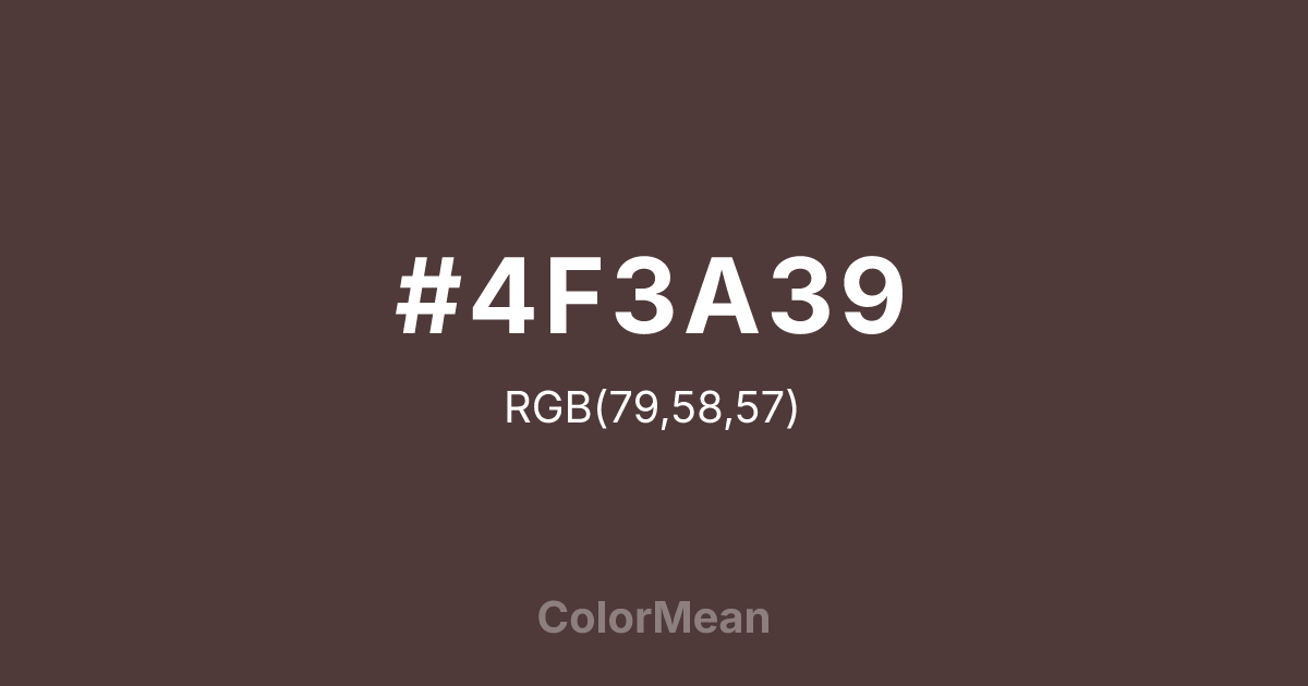 #4F3A39 color swatch