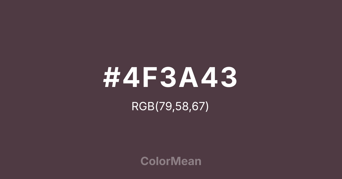 #4F3A43 color swatch