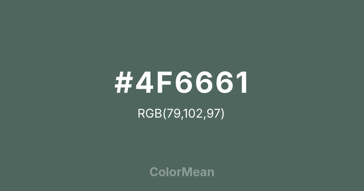 #4F6661 color swatch