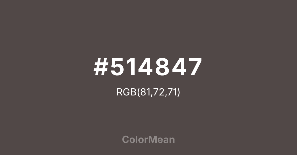 #514847 color swatch