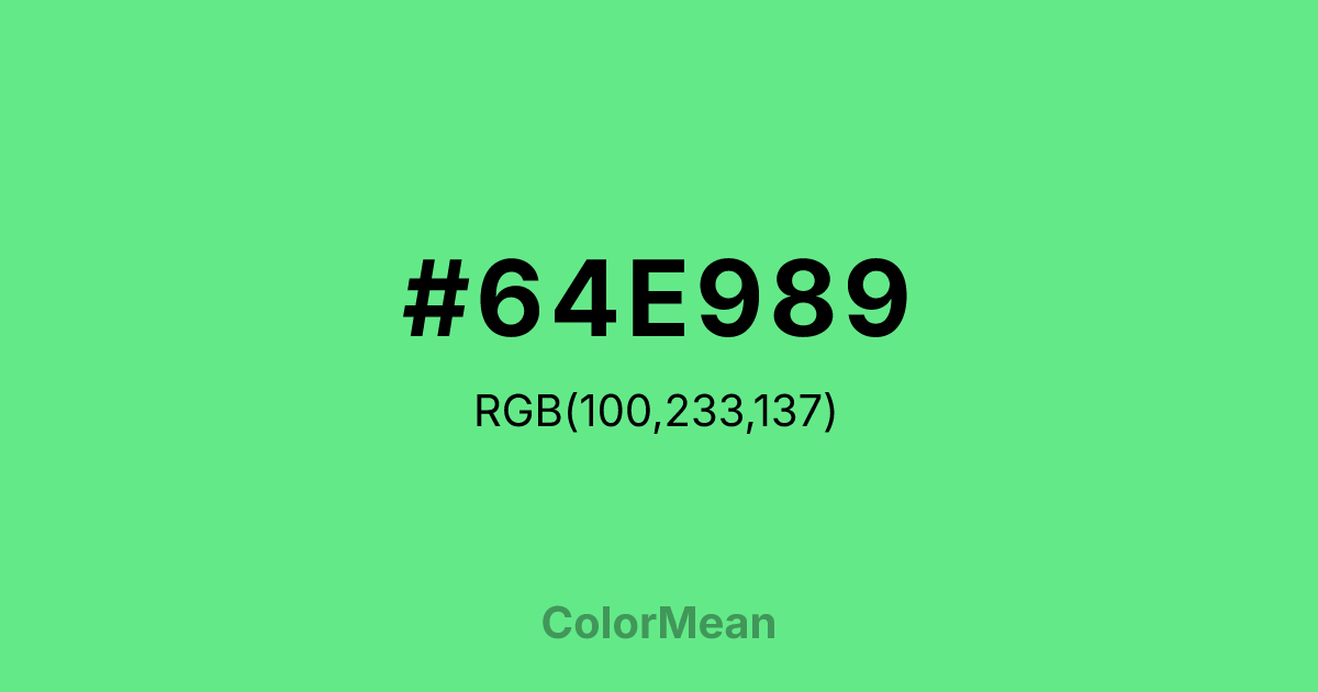 #64E989 color swatch