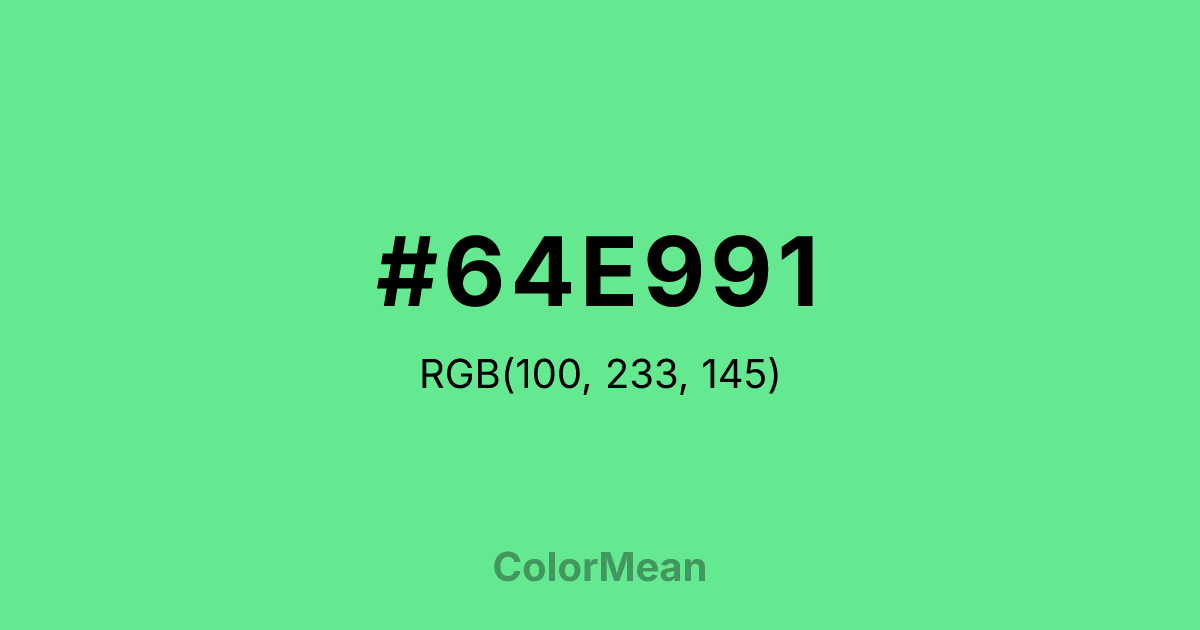 #64E991 color swatch