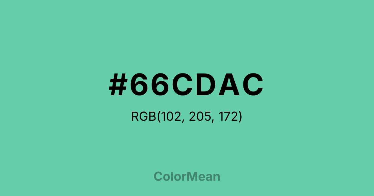 #66CDAC color swatch