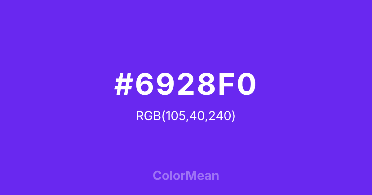 #6928F0 color swatch